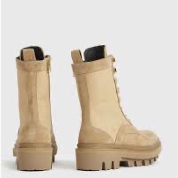 New All Saints Beth Suede Combat Boots Women’s Size 10 - Picture 3 of 11